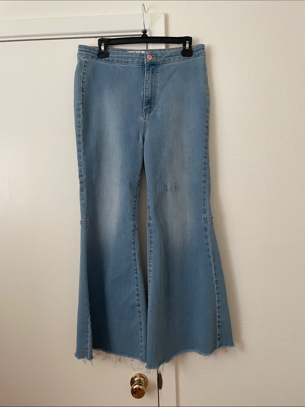 Free People Light Blue High-Rise Flared Jeans